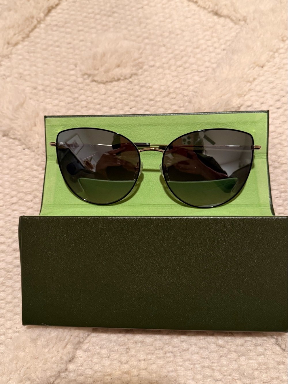 Longchamp Round Gradient Sunglasses in Black and Gold